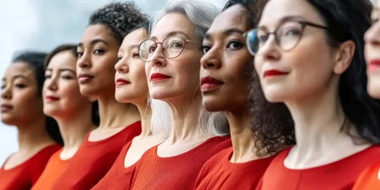 women wearing red for heart health